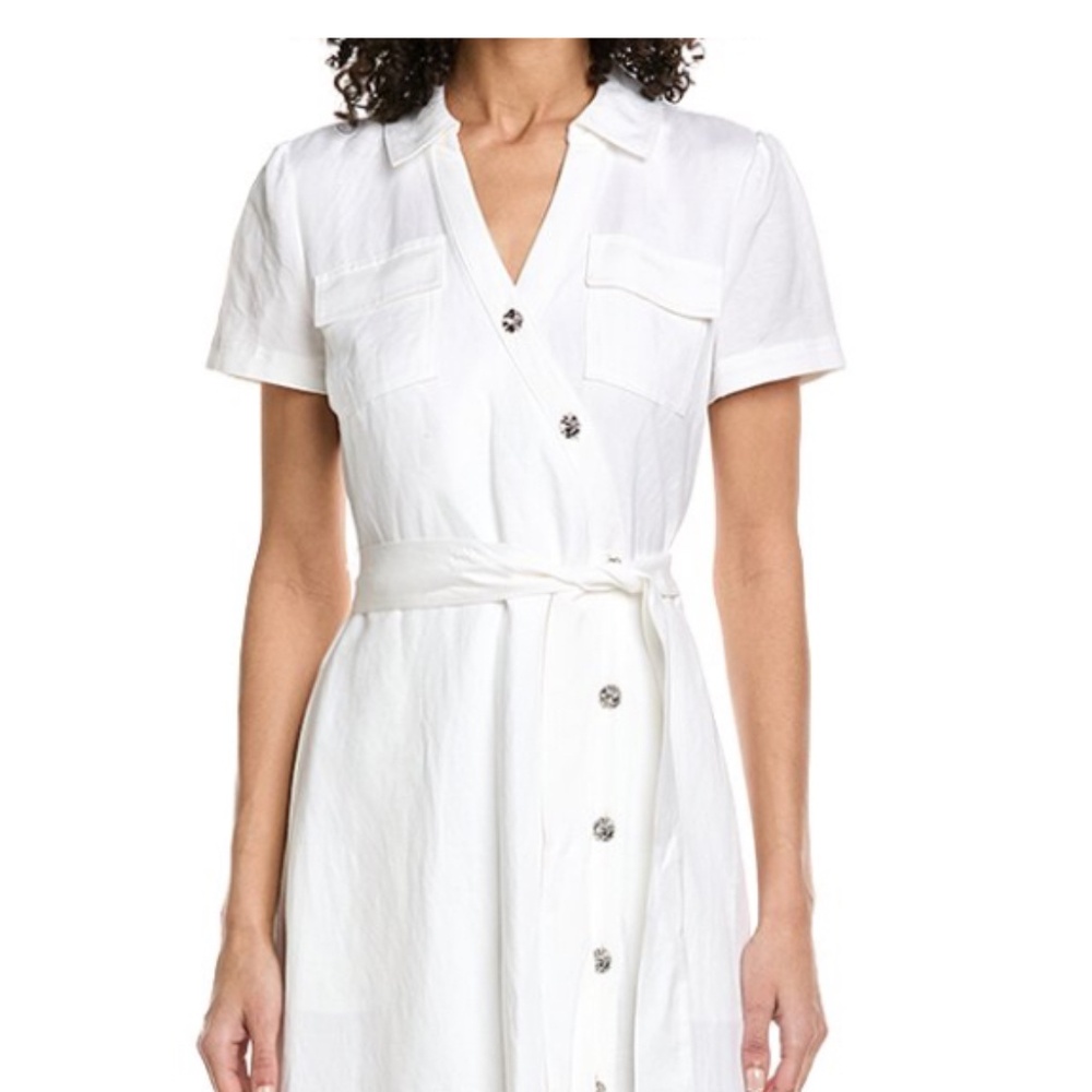 BNWT Karl LAGERFELD white midi dress